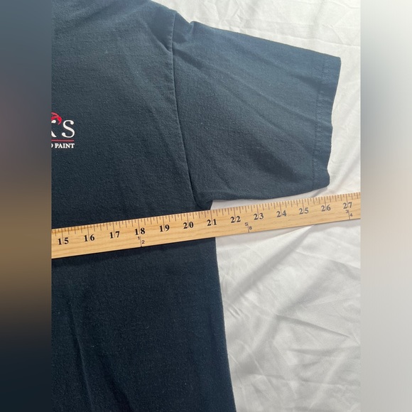 Men's Vintage Gildan Mark's Custom Body And Paint Black T-Shirt Size Large - Picture 9 of 13